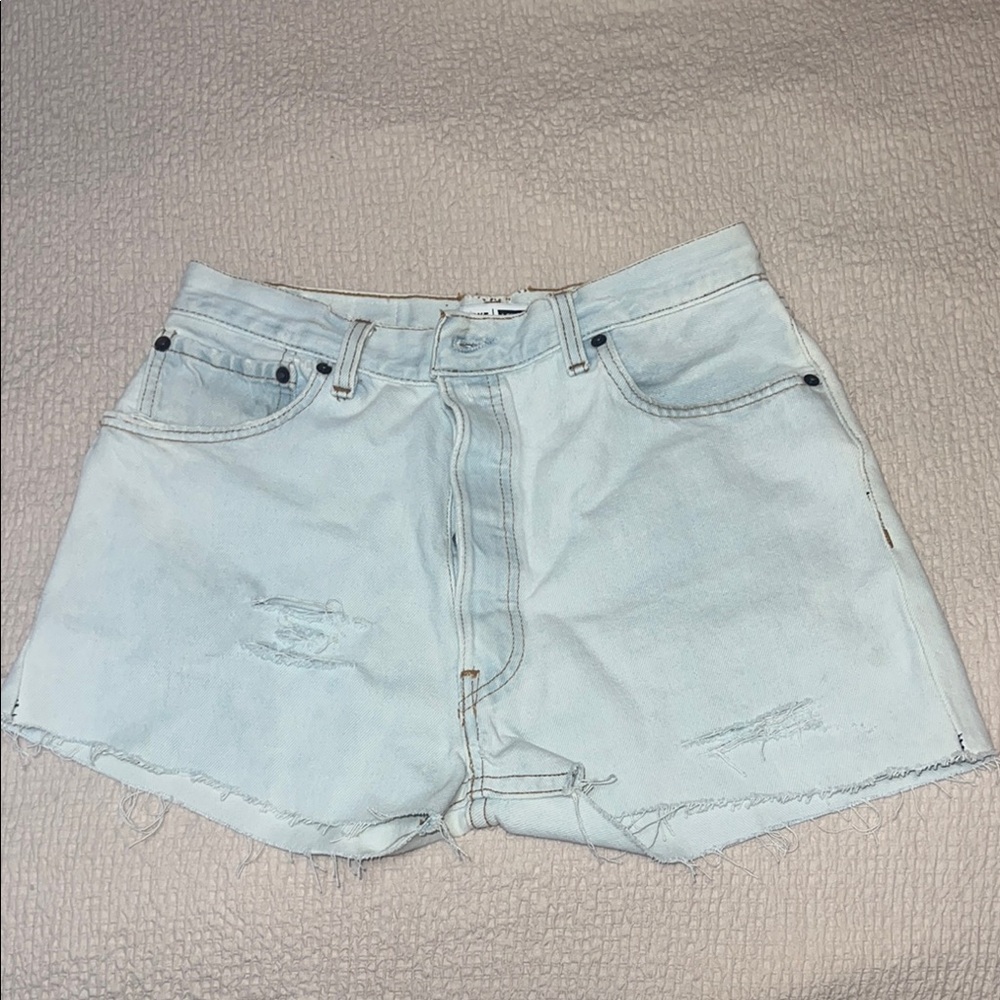 Re/Done Light Blue Denim Women's Shorts